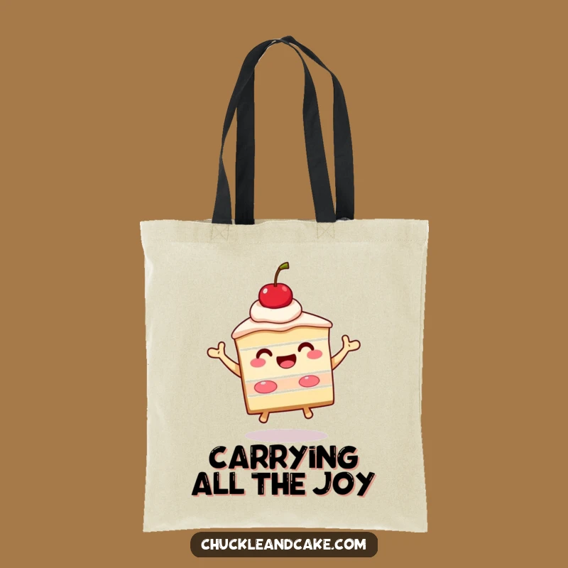 Funny Cake Jump Tote Bag: Carry Your Celebrations with Beaming Dessert, Perfect Funny Gift