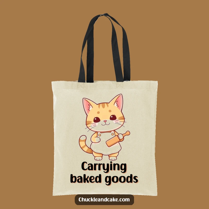 Funny Bobtail Baker Cat Tote Bag: Carry Your Baking Supplies In Style