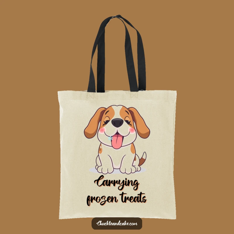 Funny Basset Hound Snowflake Tote: Happy Dog Carrier, Perfect Funny Gift for Shoppers