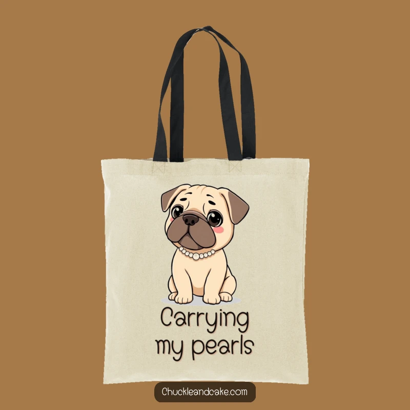 Funny Elegant Bullmastiff Tote Bag - Pearl Necklace Chic, Perfect Accessory Gift
