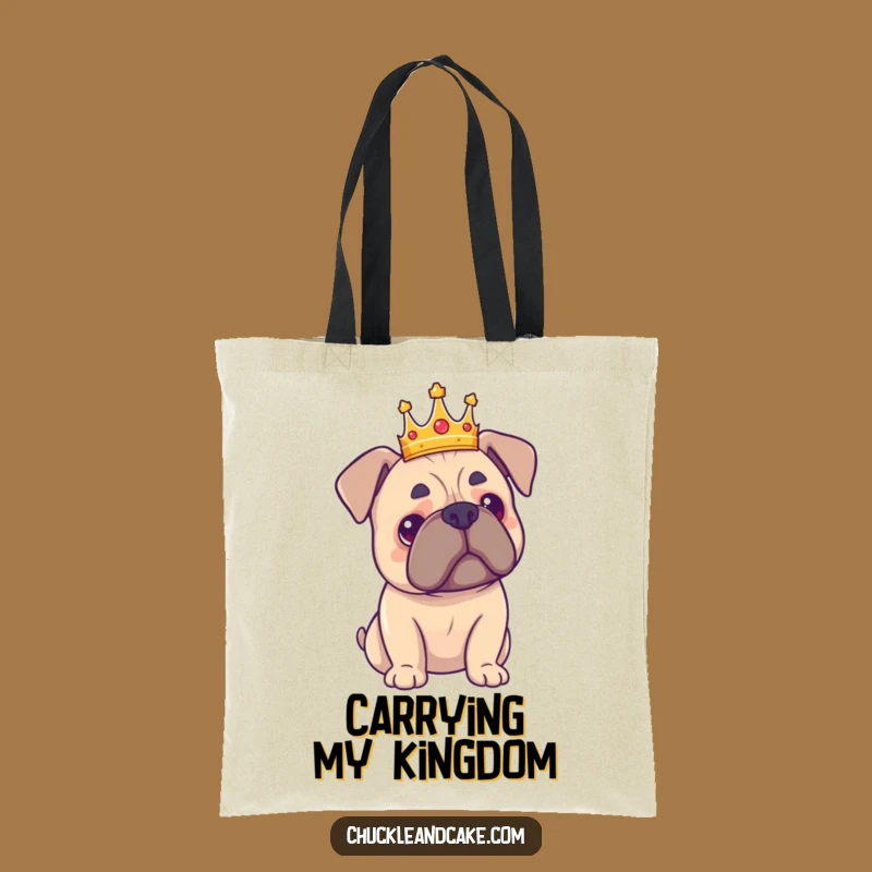 Funny Bullmastiff Crown Tote Bag - Majestic Dog Pride, Carry Humorous Style!