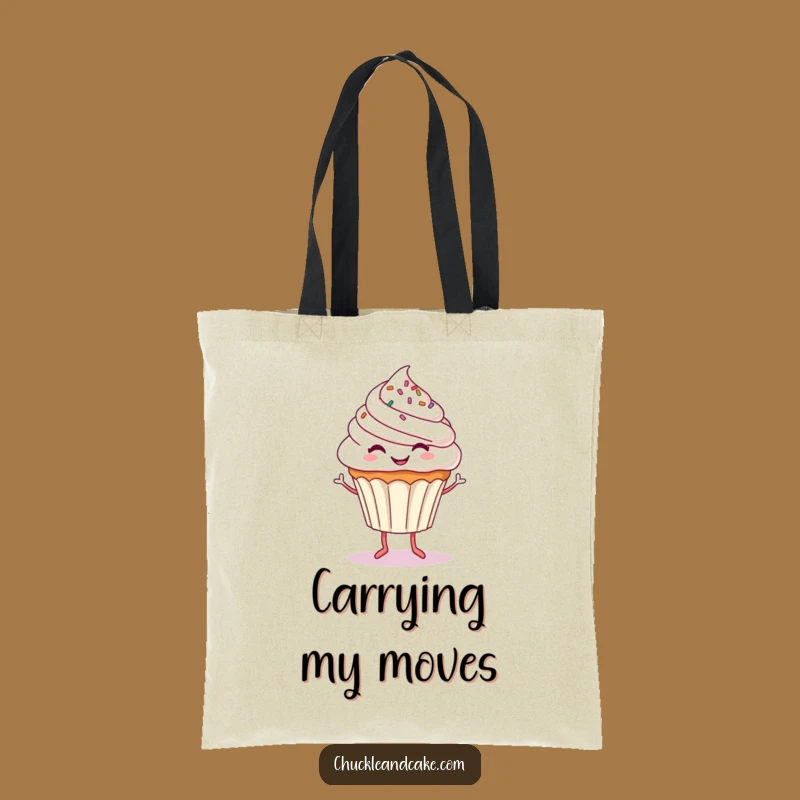 Funny Dancing Cupcake Tote Bag: Carry Your Happy Vibes