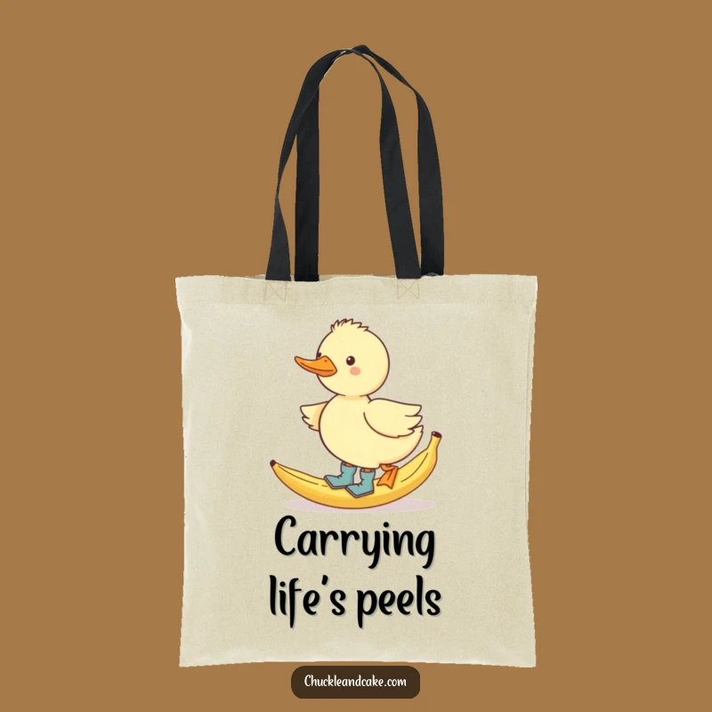 Funny Duck Slipping Tote Bag: Carry Your Comedy!
