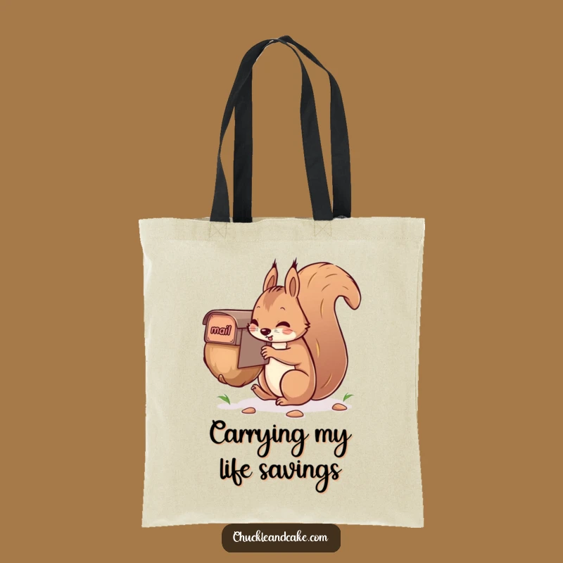 Funny Squirrel Tote Bag: Hilarious Nut-Mailing Accessory for Daily Errands
