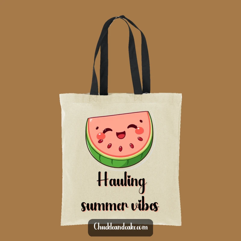 Funny Watermelon Wink Tote Bag: Carry Your Essentials with Delightful Fruit Humor, Perfect Funny Gift